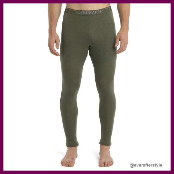 Merino Wool Thermal Leggings Slim Fit Cold Weather Base Layer Men's